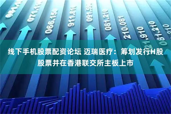 线下手机股票配资论坛 迈瑞医疗：筹划发行H股股票并在香港联交所主板上市